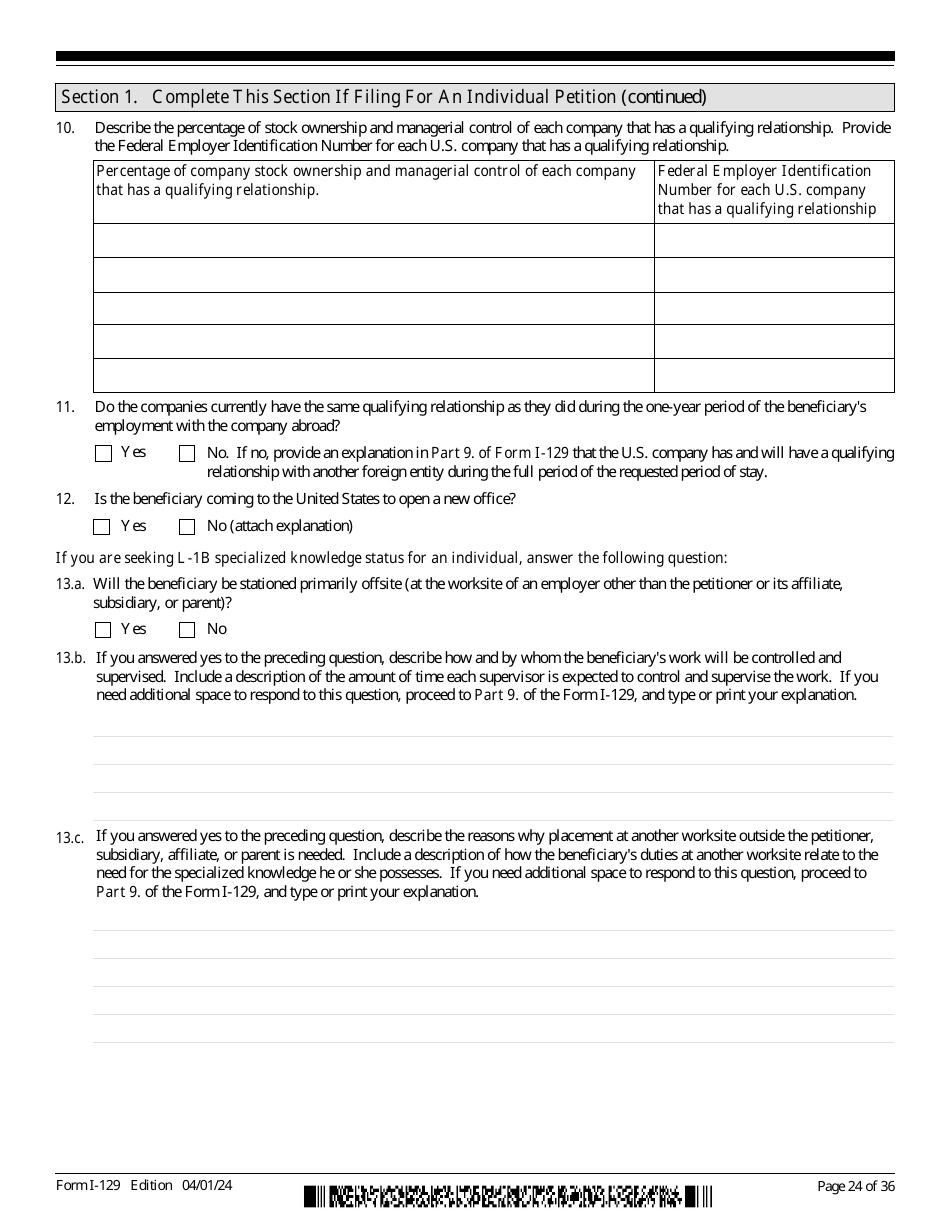 USCIS Form I-129 Petition for a Nonimmigrant Worker, Page 24
