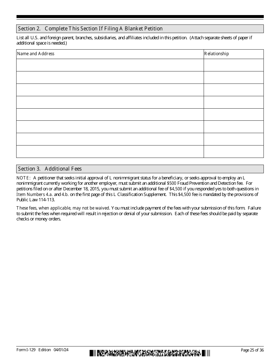 USCIS Form I-129 Petition for a Nonimmigrant Worker, Page 25