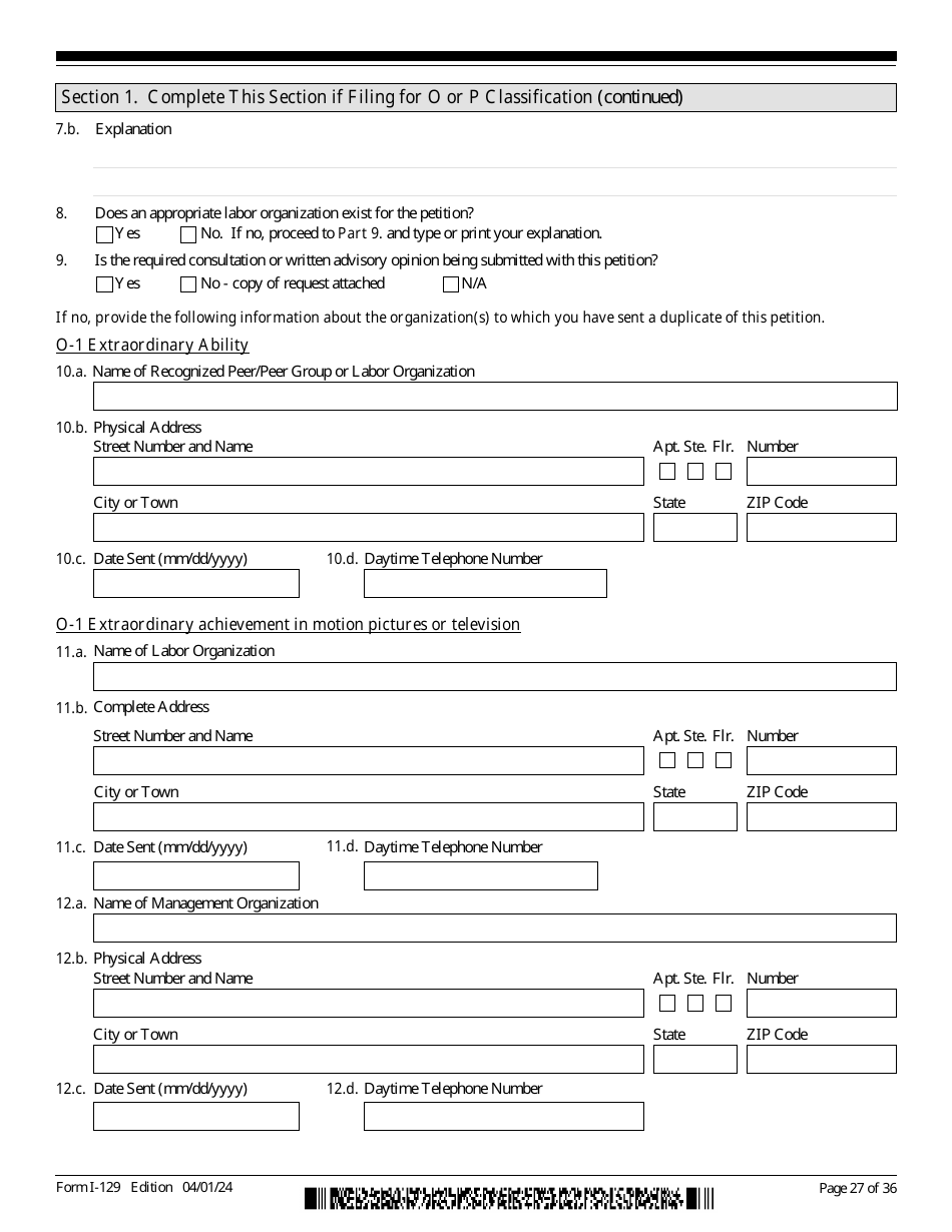 USCIS Form I-129 Petition for a Nonimmigrant Worker, Page 27