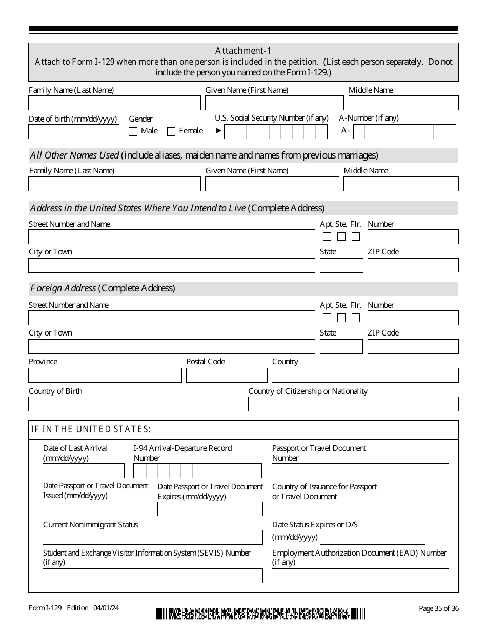 USCIS Form I-129 Petition for a Nonimmigrant Worker, Page 35
