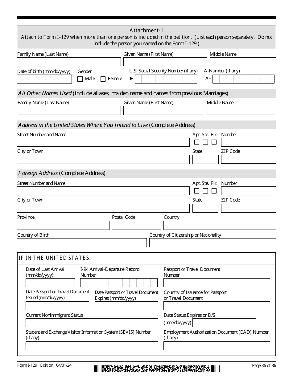 USCIS Form I-129 Petition for a Nonimmigrant Worker, Page 36