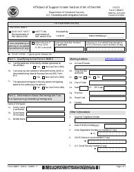 USCIS Form I-864EZ Affidavit of Support Under Section 213a of the Ina