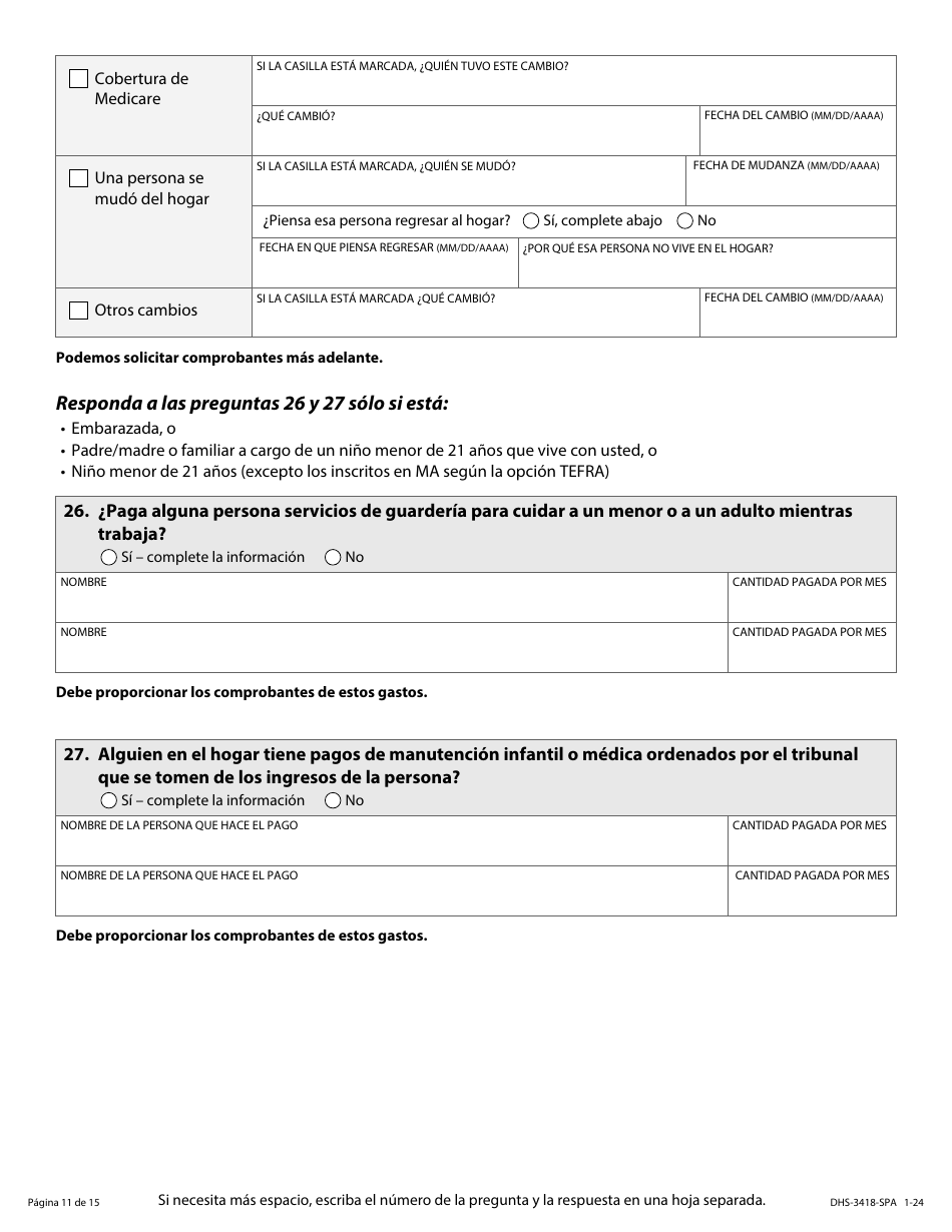 Formulario DHS-3418-SPA Renovacion De Los Programas De Cuidado De Salud De Minnesota - Minnesota (Spanish), Page 12