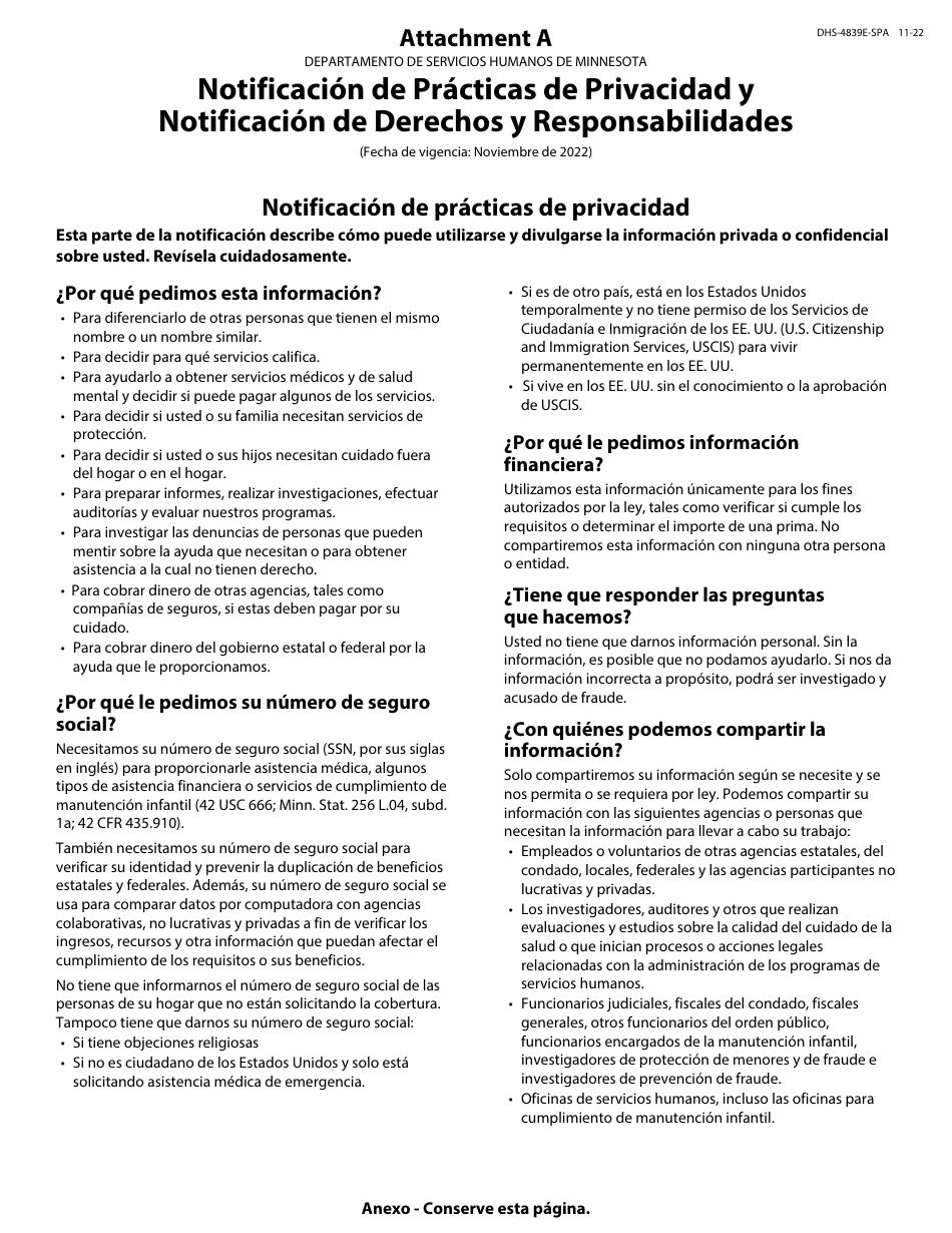 Formulario DHS-3418-SPA Renovacion De Los Programas De Cuidado De Salud De Minnesota - Minnesota (Spanish), Page 17