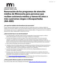 Formulario DHS-3418-SPA Renovacion De Los Programas De Cuidado De Salud De Minnesota - Minnesota (Spanish)