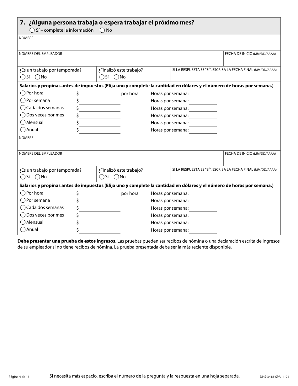 Formulario DHS-3418-SPA Renovacion De Los Programas De Cuidado De Salud De Minnesota - Minnesota (Spanish), Page 5
