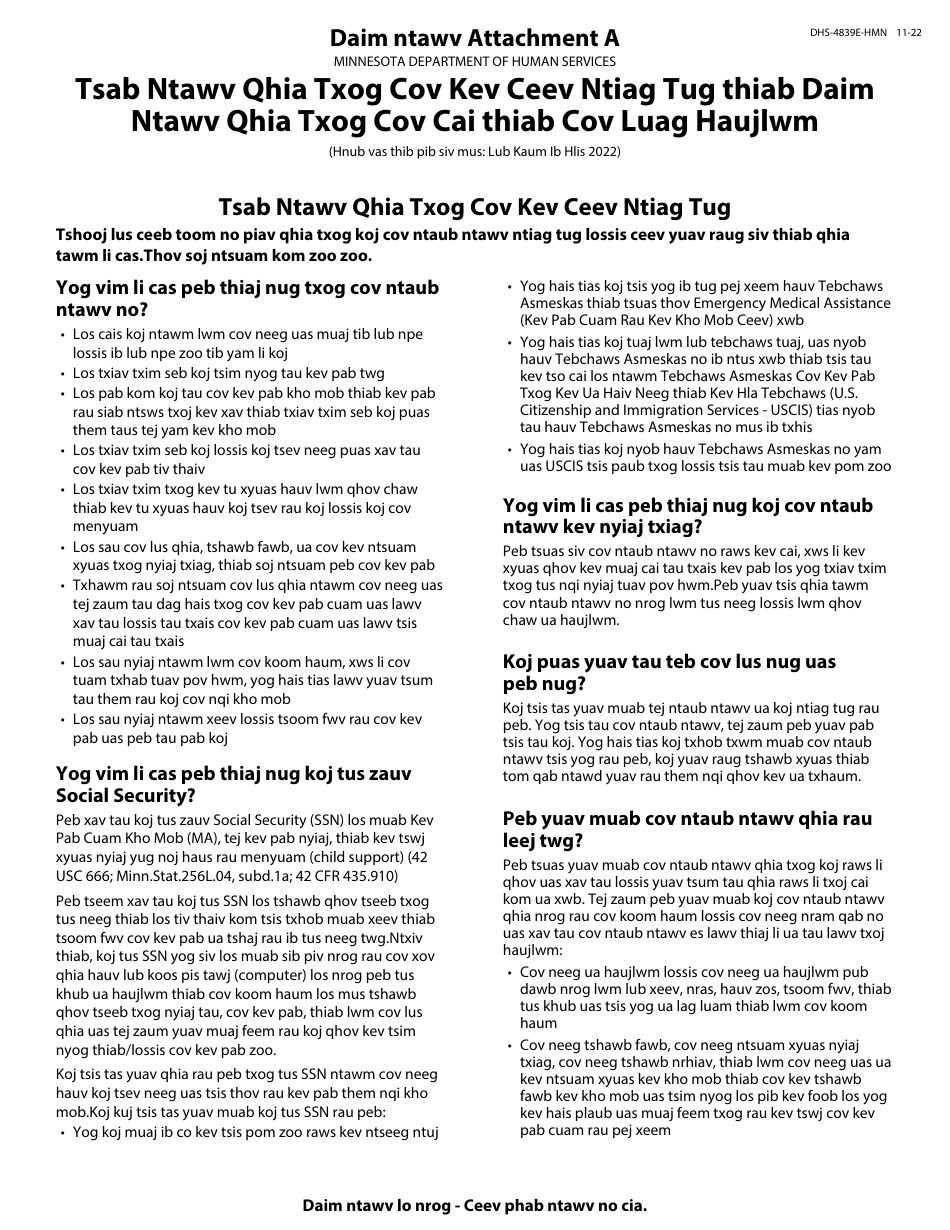 Form DHS-3418-HMN Minnesota Health Care Programs Renewal - Minnesota (Hmong), Page 17