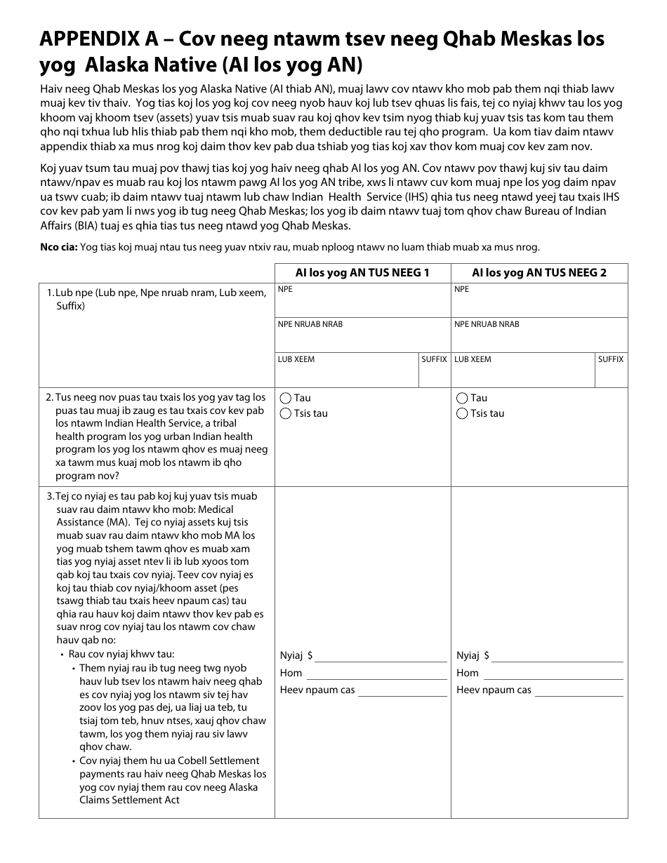 Form DHS-3418-HMN Minnesota Health Care Programs Renewal - Minnesota (Hmong), Page 27