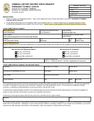 Form SFN60688 Criminal History Record Check Request Pursuant to Ndcc 12-60-24 - North Dakota