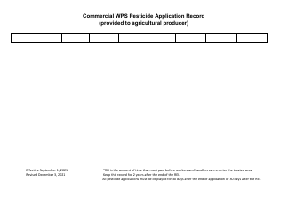 Commercial Wps Pesticide Application Record (Provided to Agricultural Producer) - Utah, Page 2