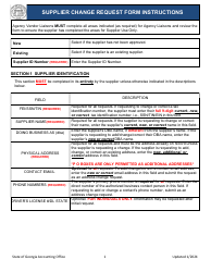 Instructions for Supplier Change Request Form - Georgia (United States)