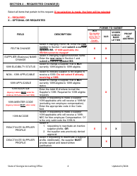 Instructions for Supplier Change Request Form - Georgia (United States), Page 4
