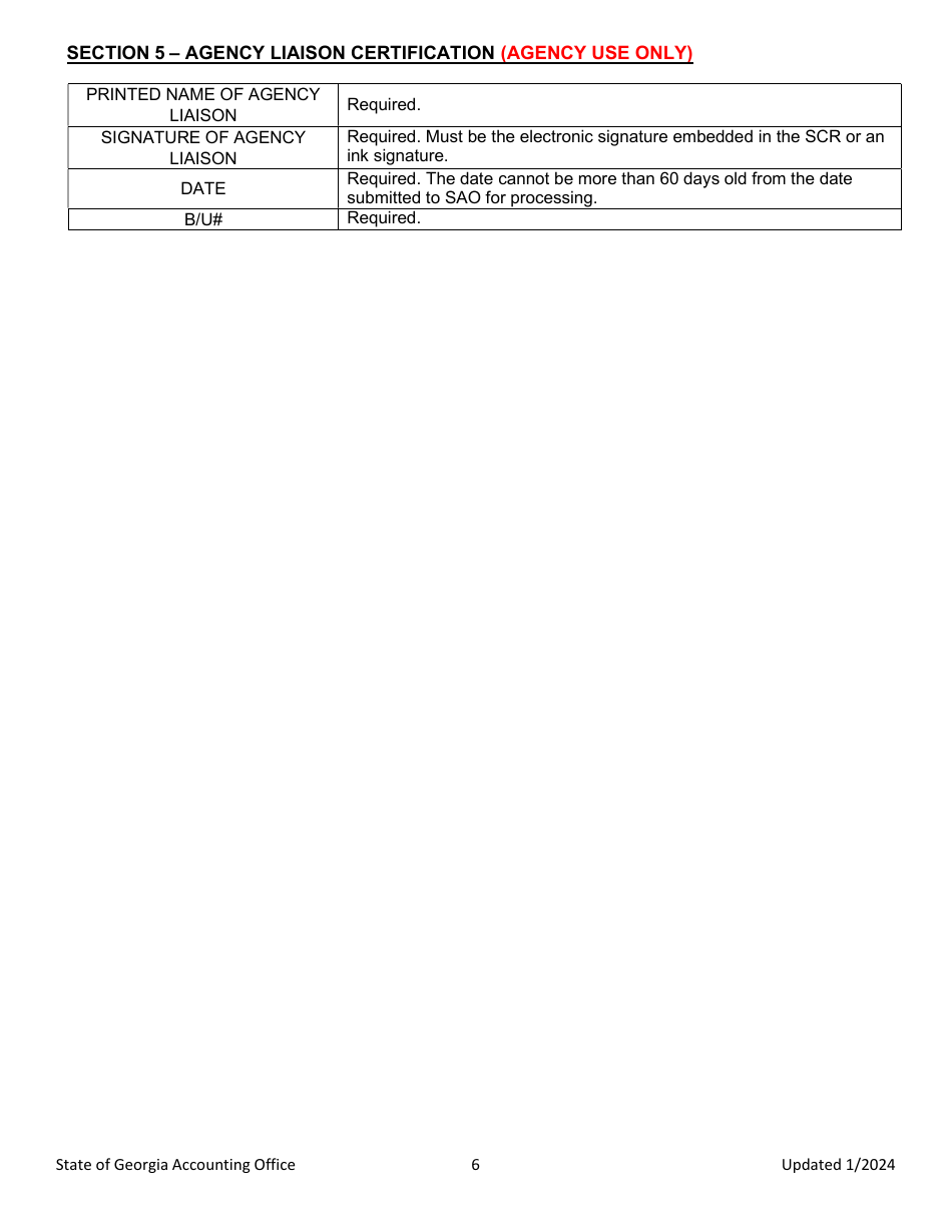 Instructions for Supplier Change Request Form - Georgia (United States), Page 6
