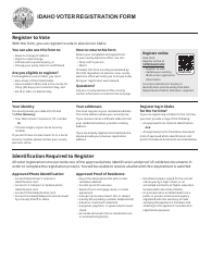 Form ERM-1 Idaho Voter Registration Form - Idaho, Page 3