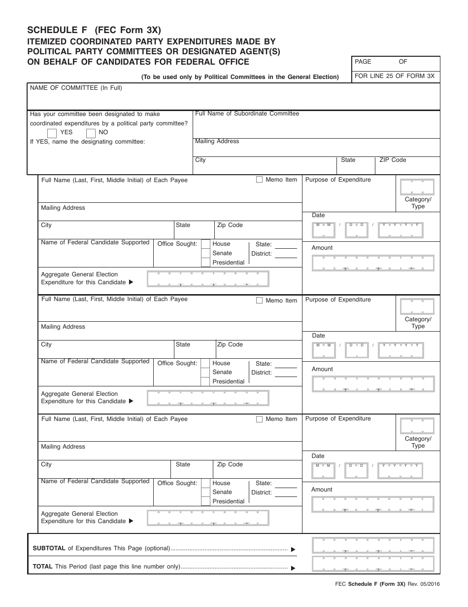 FEC Form 3X Report of Receipts and Disbursements, Page 12