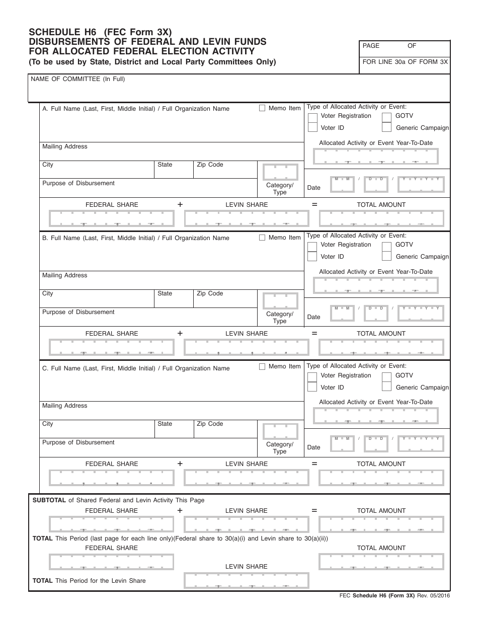 FEC Form 3X Report of Receipts and Disbursements, Page 18