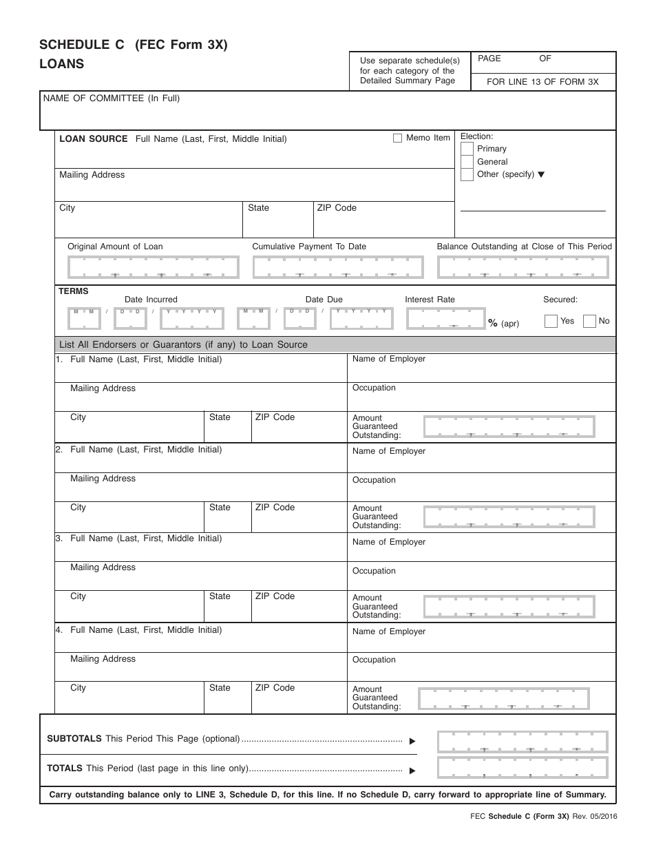 FEC Form 3X Report of Receipts and Disbursements, Page 8