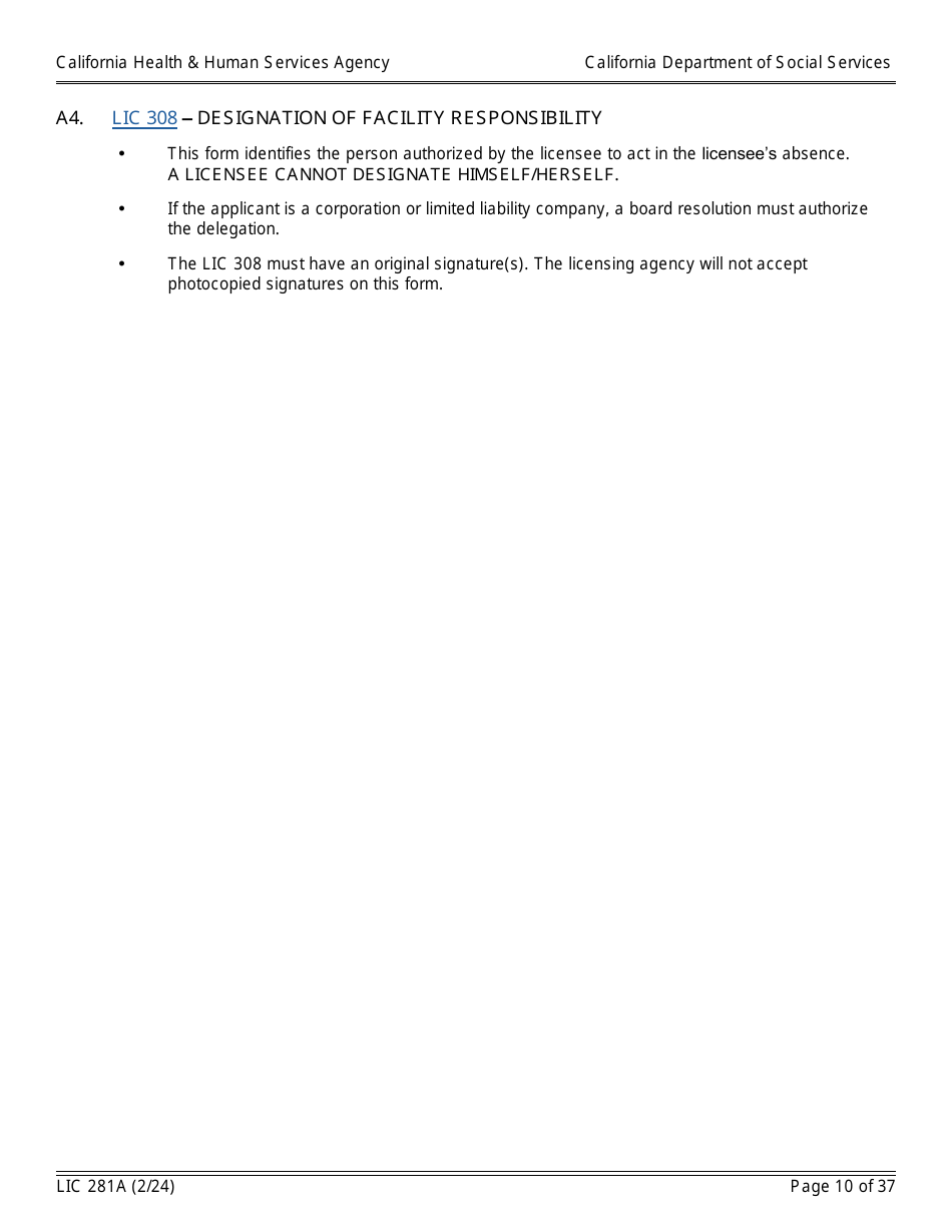Form LIC281A Application Booklet for Child Care Centers - California, Page 10