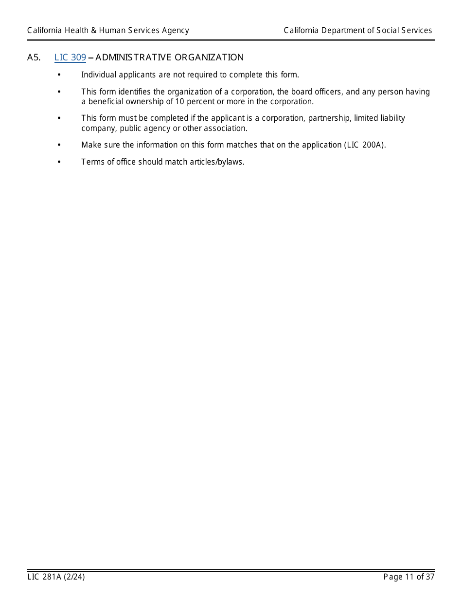 Form LIC281A Application Booklet for Child Care Centers - California, Page 11