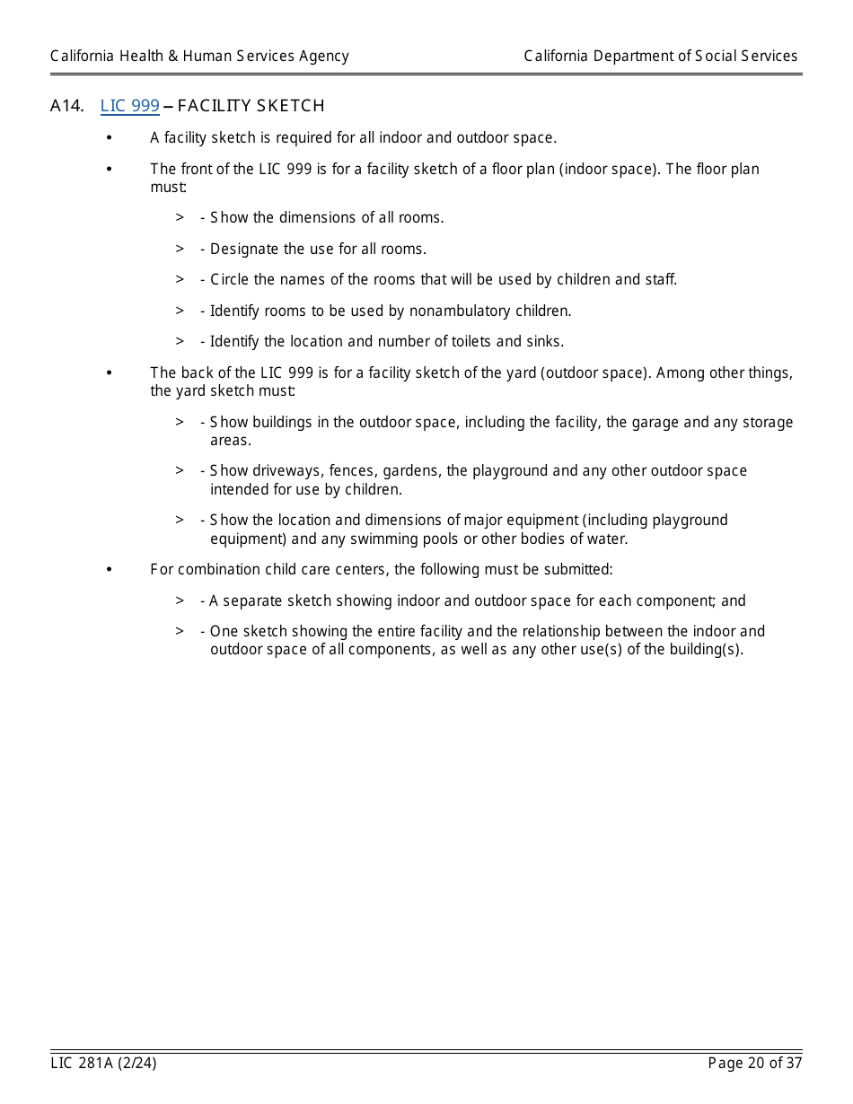 Form LIC281A Application Booklet for Child Care Centers - California, Page 20