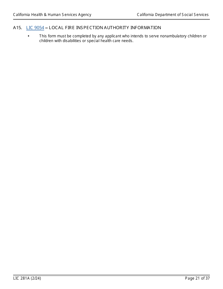 Form LIC281A Application Booklet for Child Care Centers - California, Page 21
