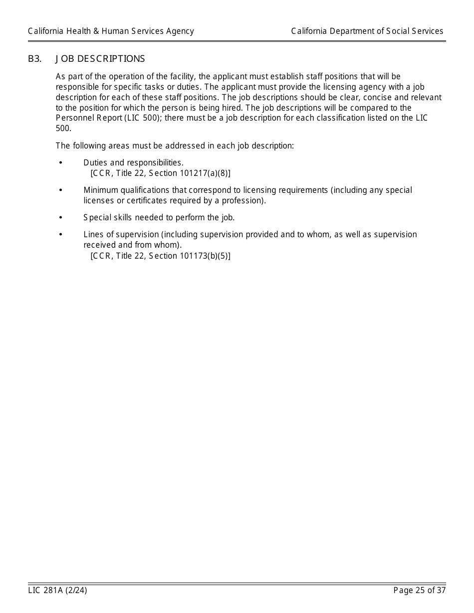 Form LIC281A Application Booklet for Child Care Centers - California, Page 25
