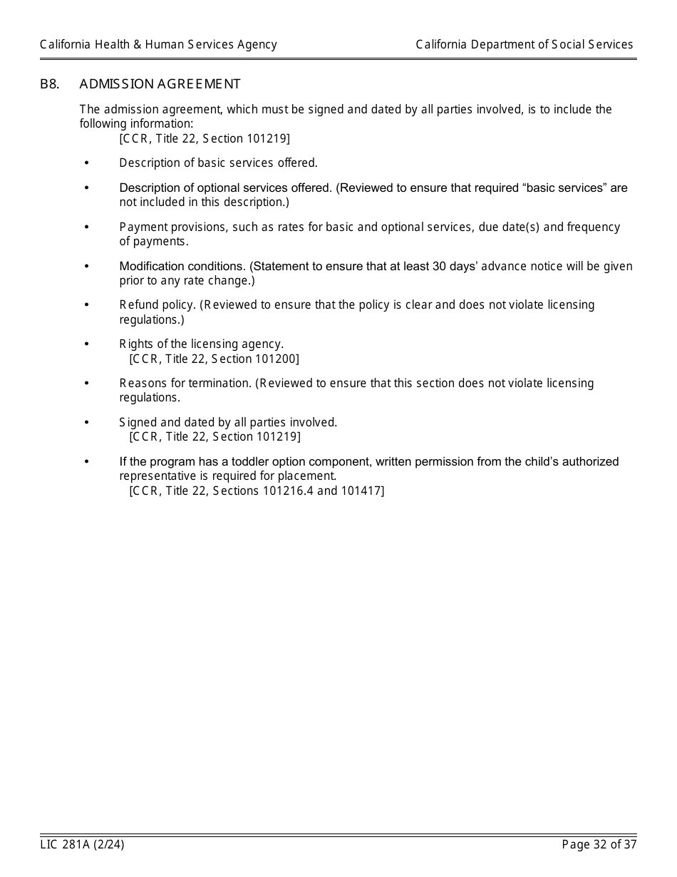 Form LIC281A Application Booklet for Child Care Centers - California, Page 32
