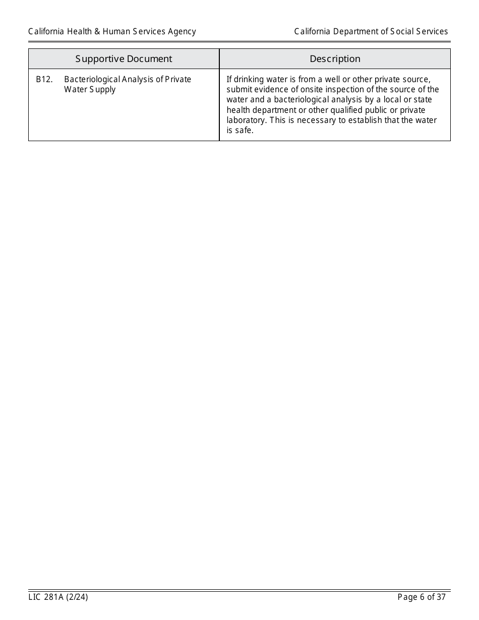 Form LIC281A Application Booklet for Child Care Centers - California, Page 6