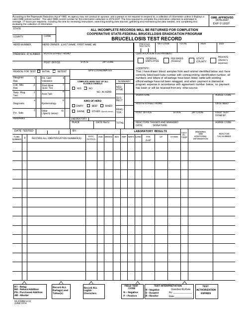 VS Form 4-33  Printable Pdf