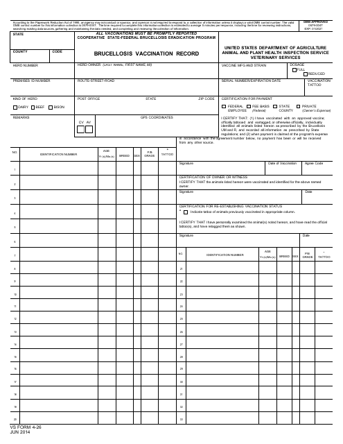 VS Form 4-26  Printable Pdf