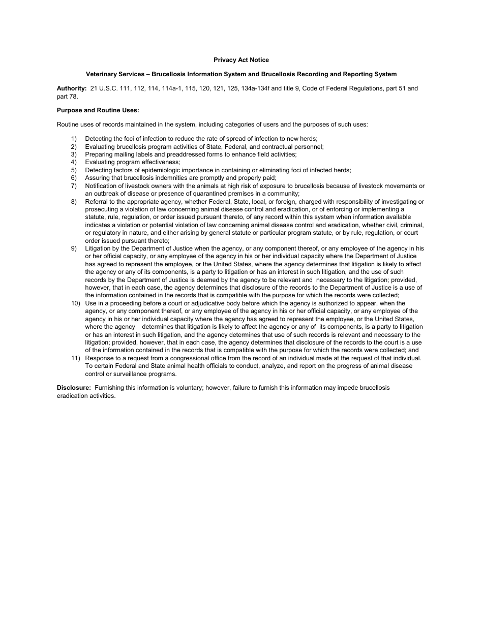 VS Form 4-33A Brucellosis Test Record - Continuation Sheet, Page 2