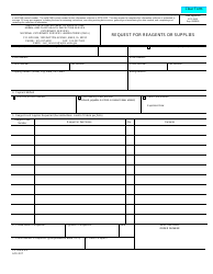 VS Form 4-9 Request for Reagents or Supplies