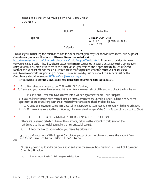 Form UD-8(3)  Printable Pdf
