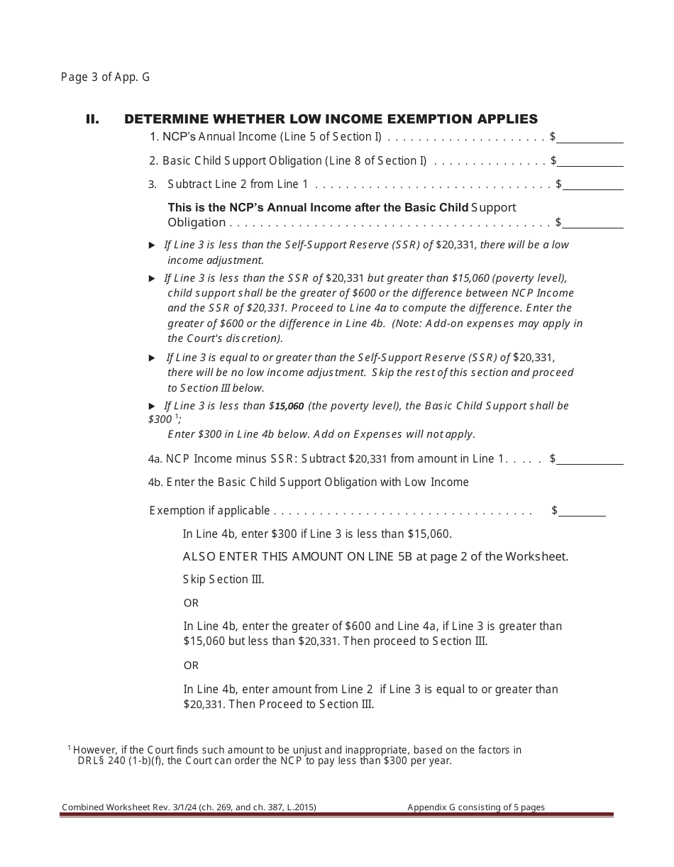 Combined Worksheet for-Postdivorce Maintenance Guidelines and, if Applicable, Child Support Standards Act (For Contested Cases) - New York, Page 18