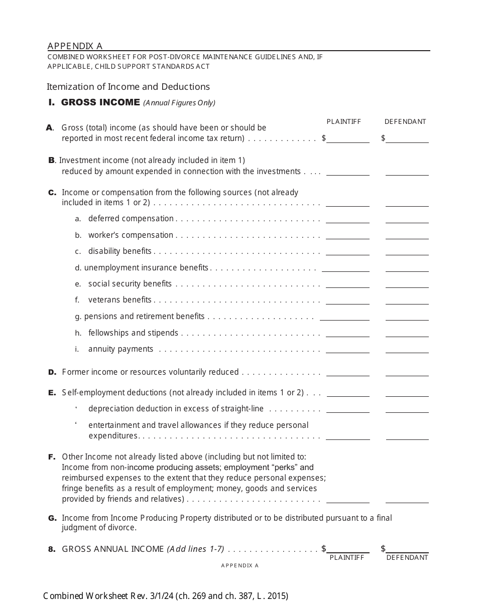 Combined Worksheet for-Postdivorce Maintenance Guidelines and, if Applicable, Child Support Standards Act (For Contested Cases) - New York, Page 8