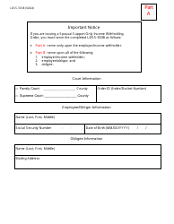 Form LDSS-5038 Spousal Support Only Income Withhholding Order/Notice for Support - New York