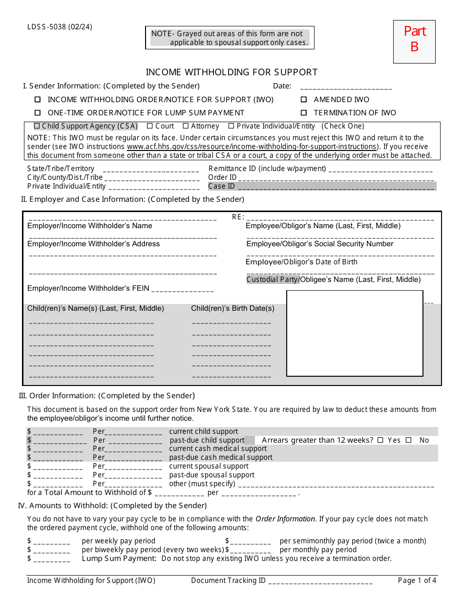 Form LDSS-5038 Spousal Support Only Income Withhholding Order / Notice for Support - New York, Page 3