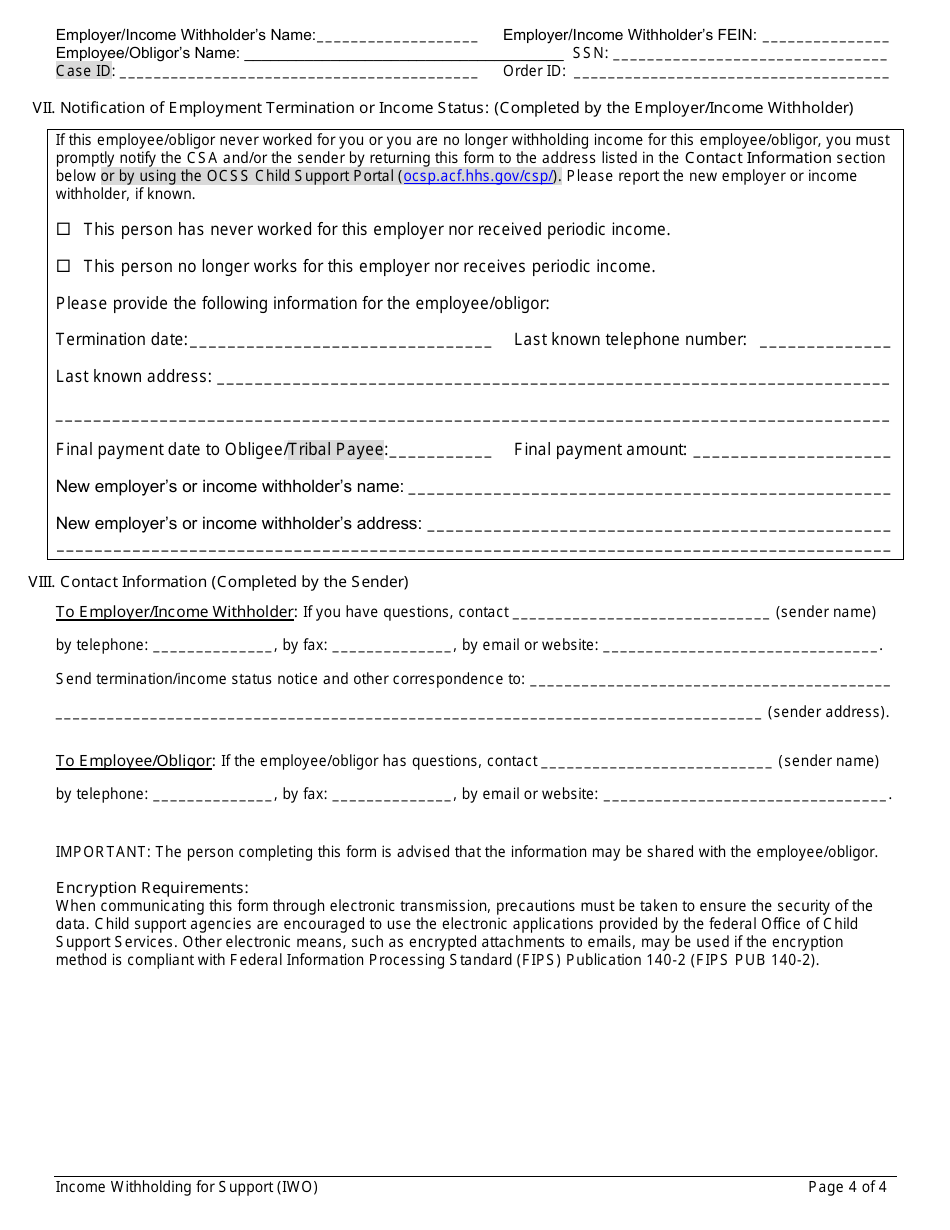 Form LDSS-5038 Spousal Support Only Income Withhholding Order / Notice for Support - New York, Page 6