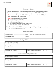 Form LDSS-5037 Non-IV-D Income Withholding Order/Notice for Support - New York