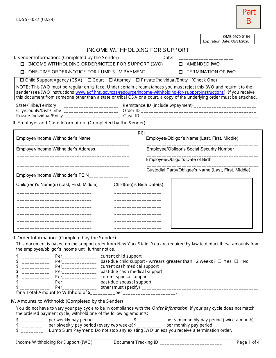 Form LDSS-5037 Non-IV-D Income Withholding Order / Notice for Support - New York, Page 3