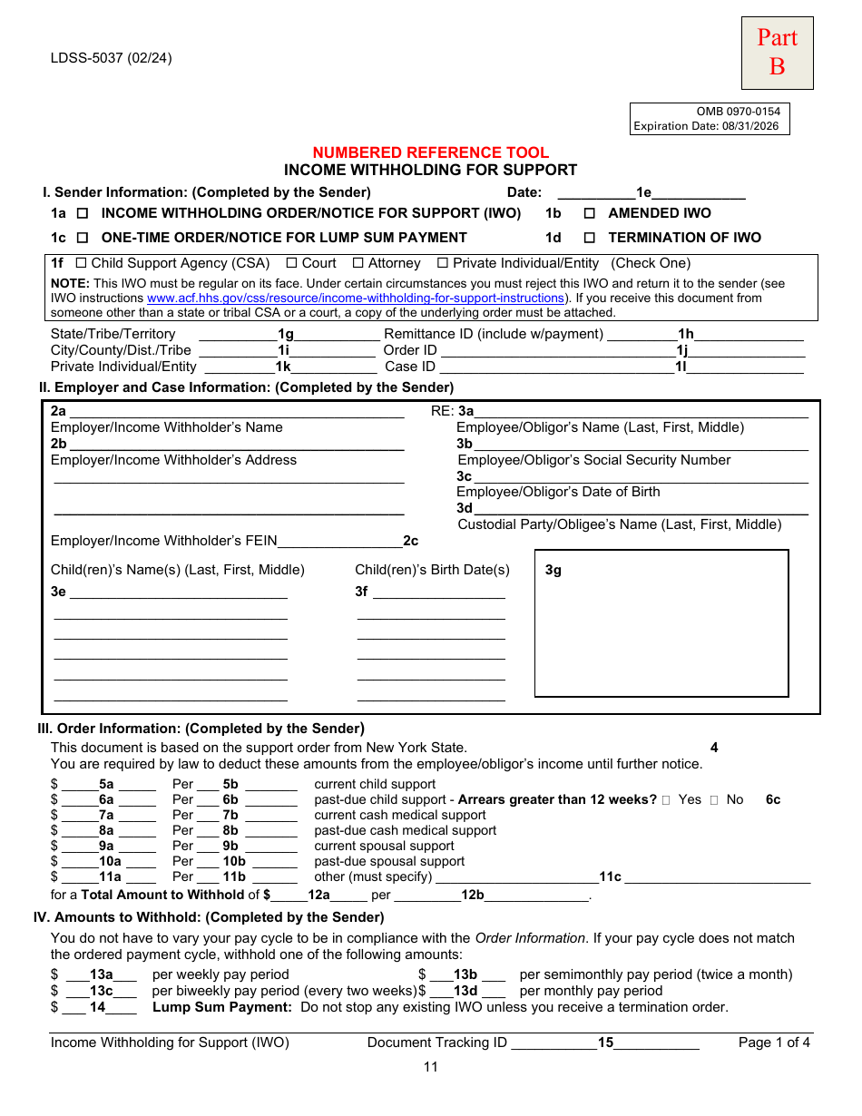 Instructions for Form LDSS-5037, LDSS-5038 Income Withholding for Support - New York, Page 11