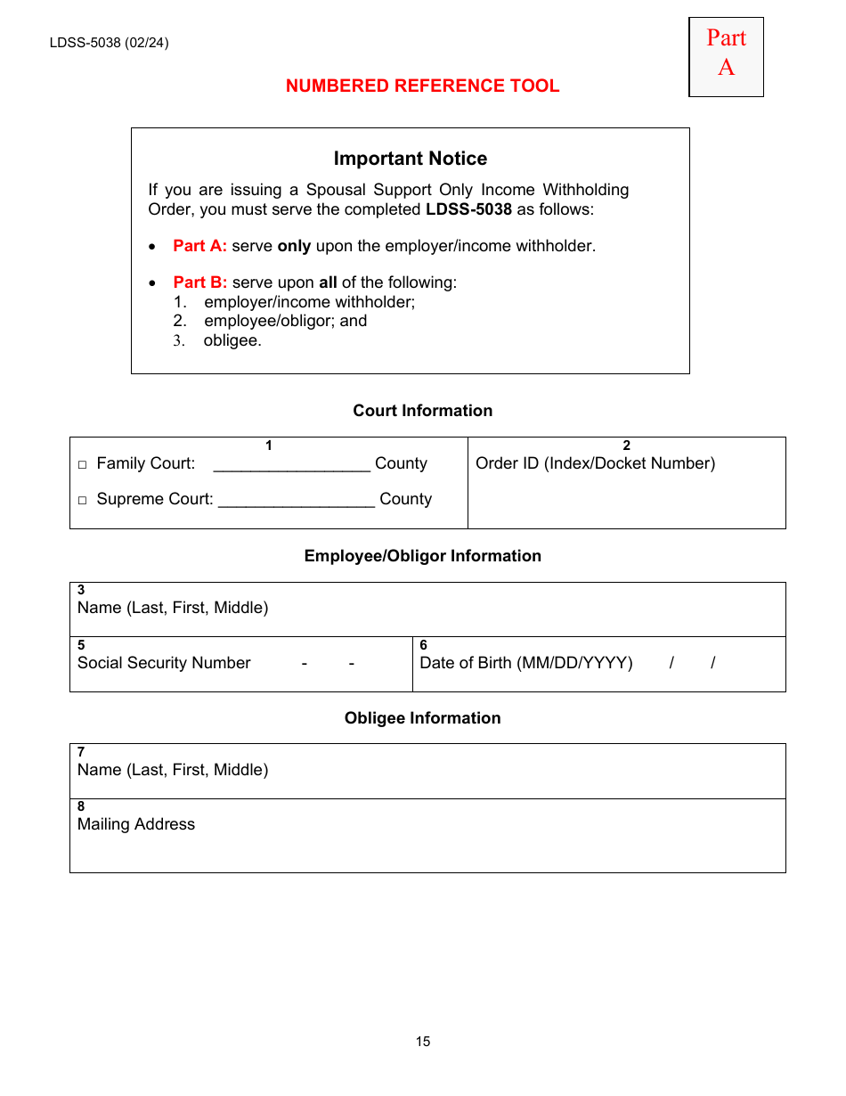 Instructions for Form LDSS-5037, LDSS-5038 Income Withholding for Support - New York, Page 15