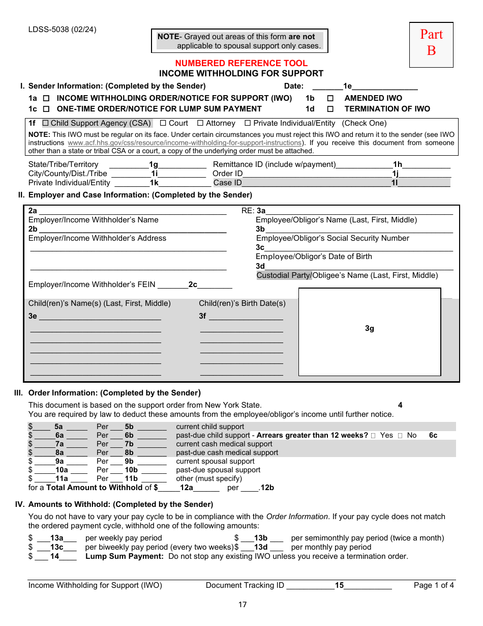 Instructions for Form LDSS-5037, LDSS-5038 Income Withholding for Support - New York, Page 17