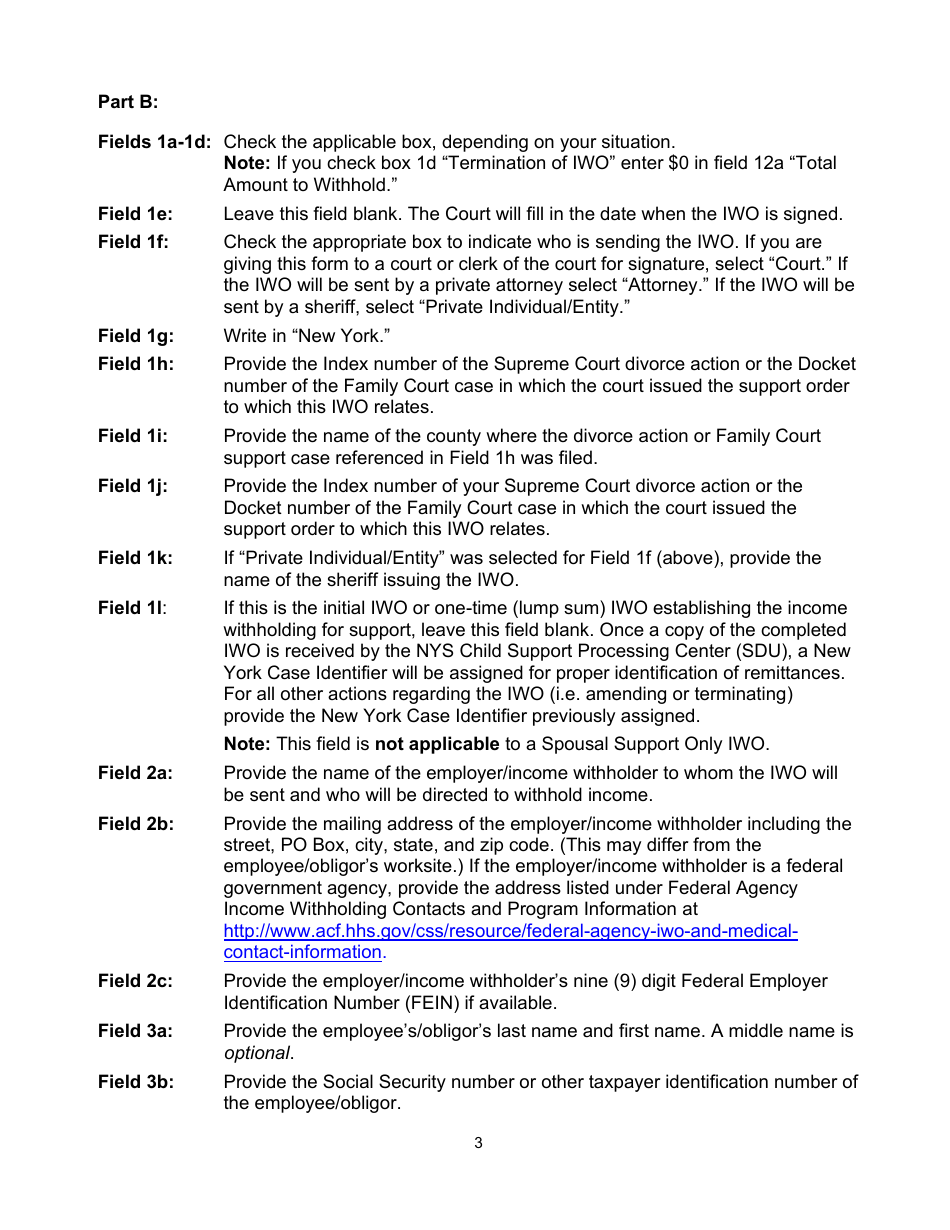 Instructions for Form LDSS-5037, LDSS-5038 Income Withholding for Support - New York, Page 3