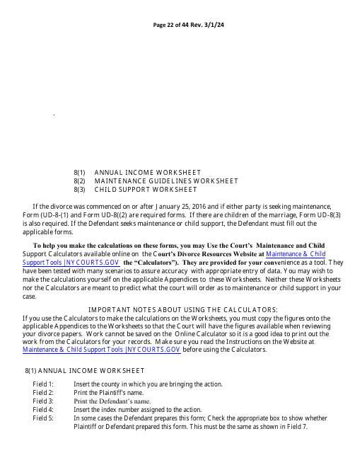 Form UD-8(1), UD-8(2), UD-8(3)  Printable Pdf