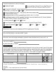 Form 734-01-DD Attachment C Application for Family Support Funding - South Carolina, Page 2