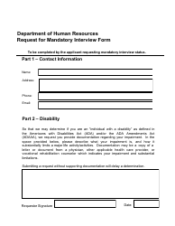 Request for Mandatory Interview Form - Vermont, Page 2