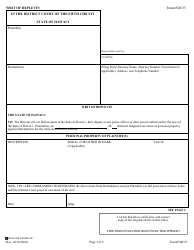 Document preview: Form 5DC55 Writ of Replevin - Hawaii