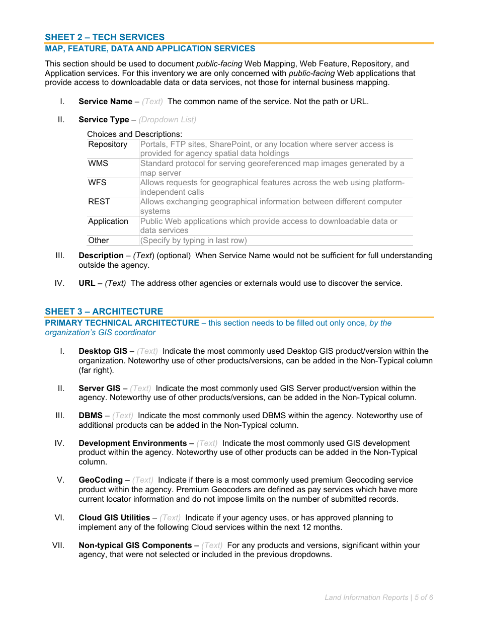 Instructions for State Agency Land Information Integration Reports - Wisconsin, Page 5
