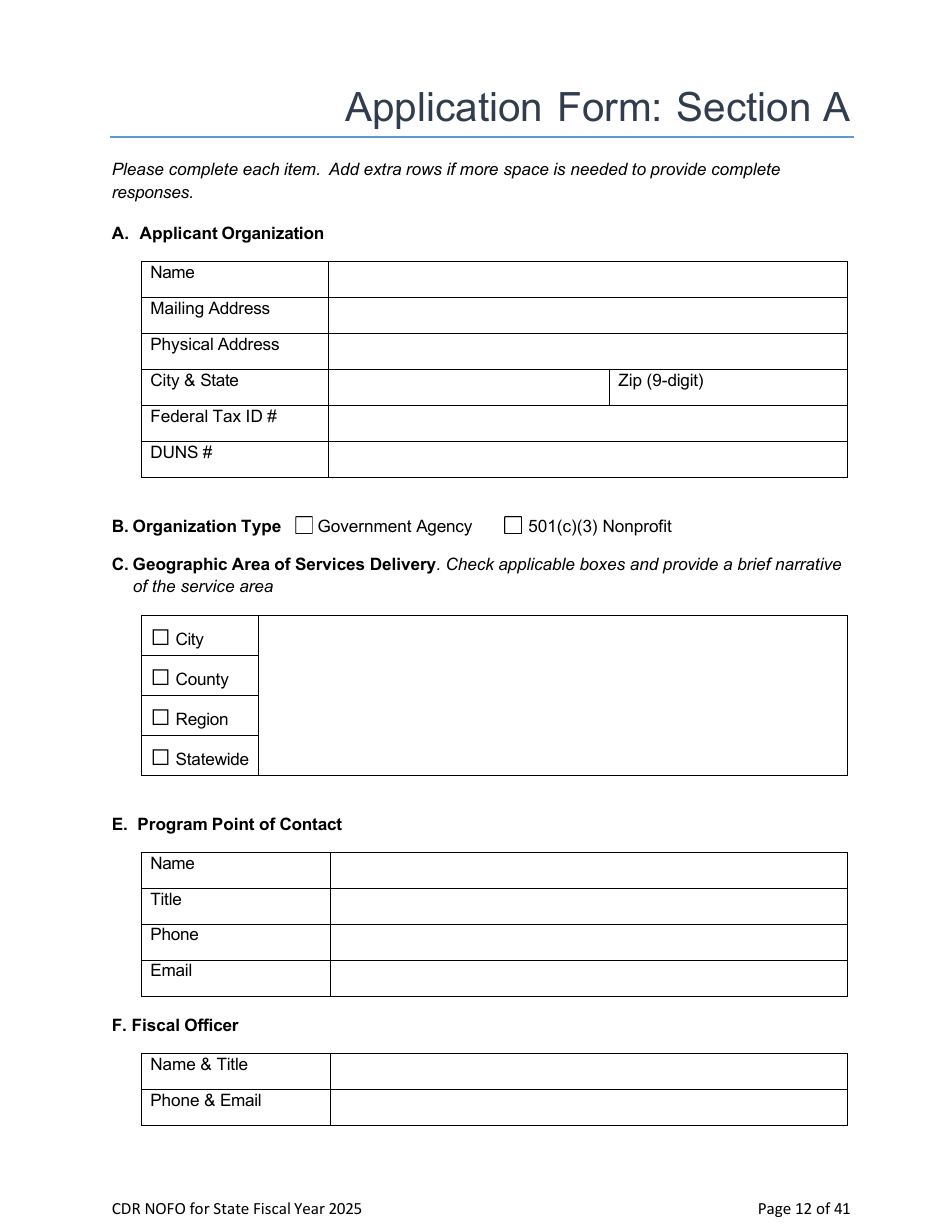 Notice of Funding Opportunity - Child Death Review Funding (Cdr) Application - Nevada, Page 11